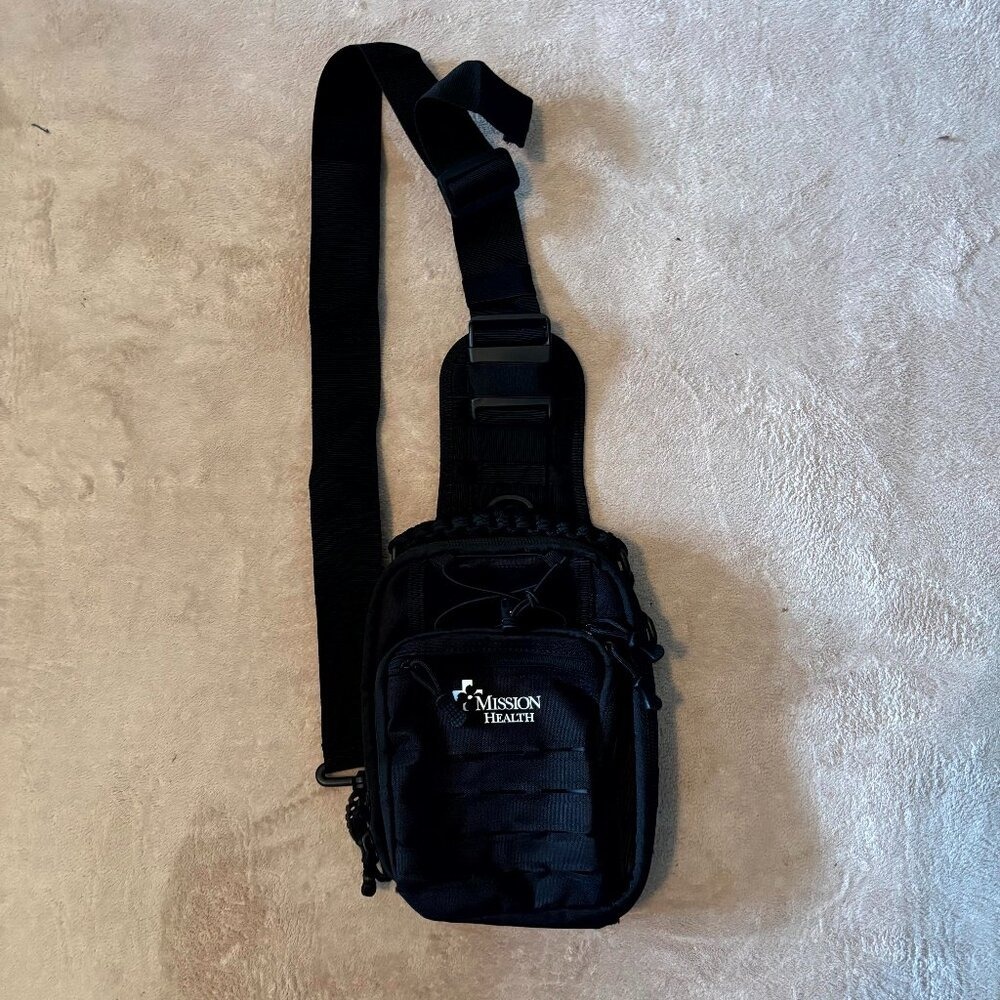 Branded Black Tactical Sling Bag Crossbody MOLLE EDC Utility Shoulder Pack